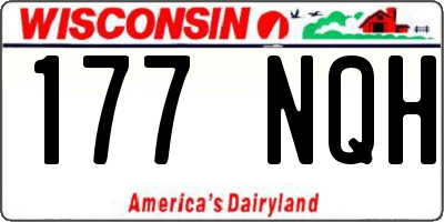 WI license plate 177NQH