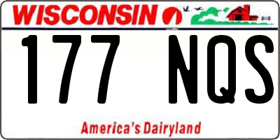 WI license plate 177NQS