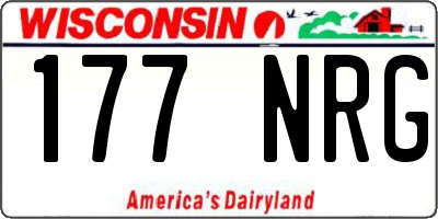 WI license plate 177NRG