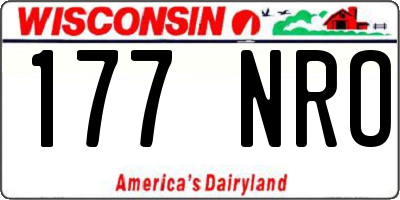 WI license plate 177NRO