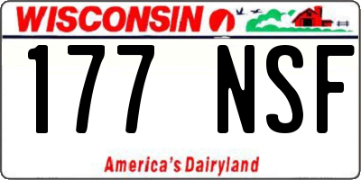 WI license plate 177NSF