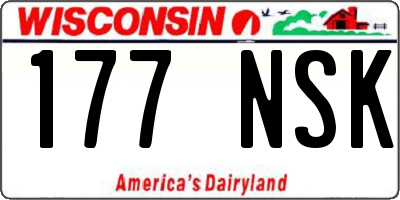 WI license plate 177NSK