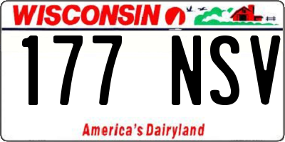 WI license plate 177NSV
