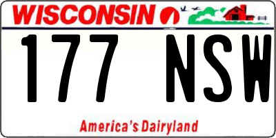 WI license plate 177NSW