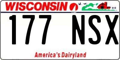 WI license plate 177NSX