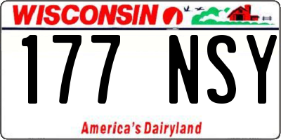 WI license plate 177NSY
