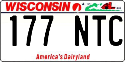 WI license plate 177NTC