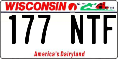 WI license plate 177NTF