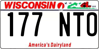 WI license plate 177NTO