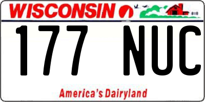 WI license plate 177NUC