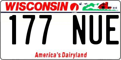 WI license plate 177NUE