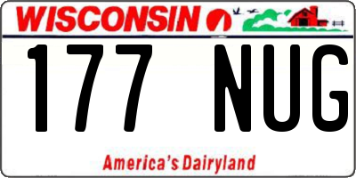 WI license plate 177NUG