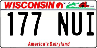 WI license plate 177NUI