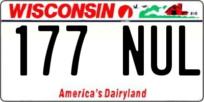 WI license plate 177NUL