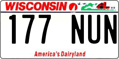 WI license plate 177NUN