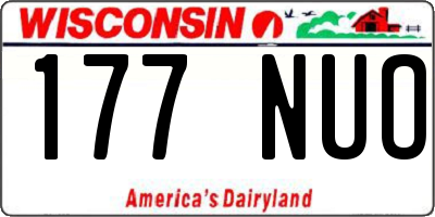 WI license plate 177NUO