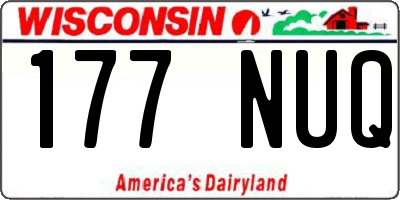 WI license plate 177NUQ