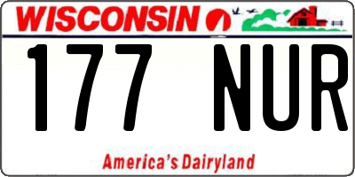 WI license plate 177NUR