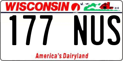 WI license plate 177NUS