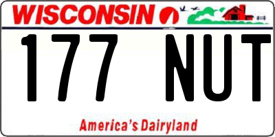 WI license plate 177NUT