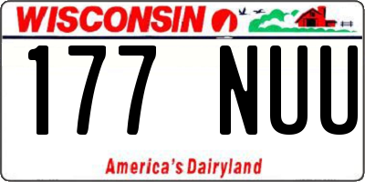 WI license plate 177NUU