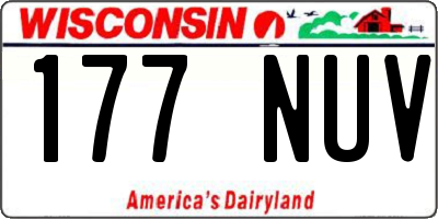 WI license plate 177NUV