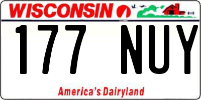 WI license plate 177NUY