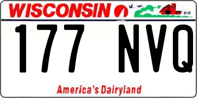 WI license plate 177NVQ