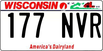 WI license plate 177NVR