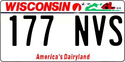 WI license plate 177NVS