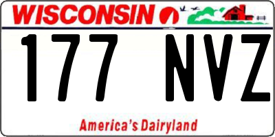 WI license plate 177NVZ