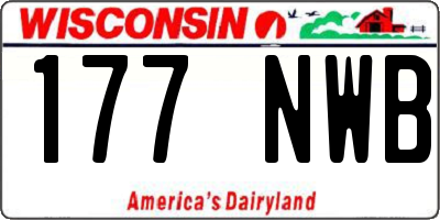 WI license plate 177NWB