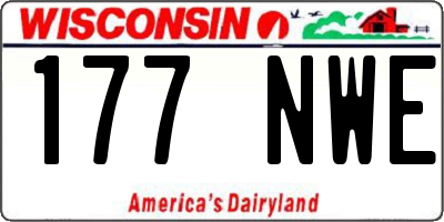 WI license plate 177NWE
