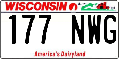 WI license plate 177NWG