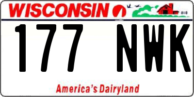 WI license plate 177NWK