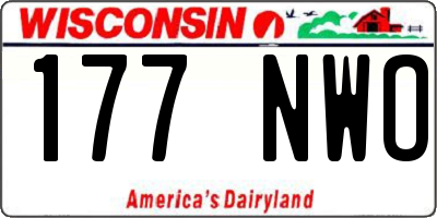 WI license plate 177NWO