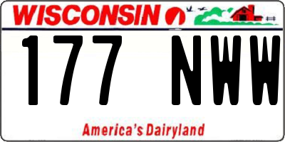 WI license plate 177NWW