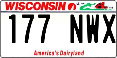 WI license plate 177NWX