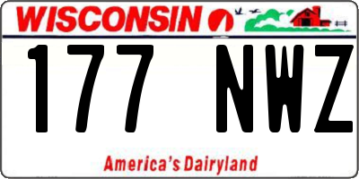WI license plate 177NWZ