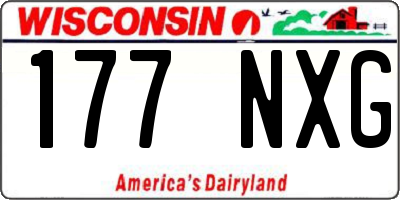 WI license plate 177NXG