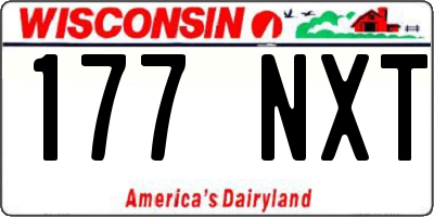 WI license plate 177NXT