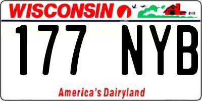 WI license plate 177NYB