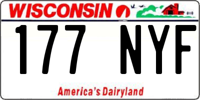 WI license plate 177NYF