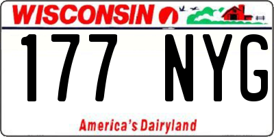 WI license plate 177NYG