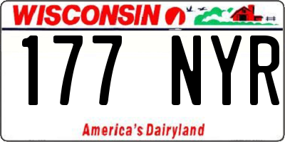 WI license plate 177NYR
