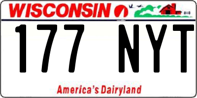 WI license plate 177NYT