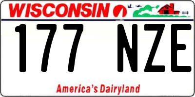 WI license plate 177NZE