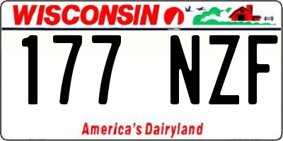 WI license plate 177NZF