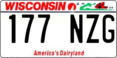 WI license plate 177NZG