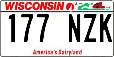WI license plate 177NZK